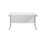 Jemini Single Rectangular Desk 1400x800x730mm White/Silver KF801151