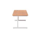Jemini Single Rectangular Desk 1400x800x730mm Beech/White KF801189