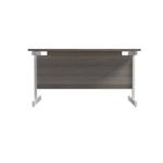 Jemini Single Rectangular Desk 1400x800x730mm Grey Oak/White KF801195