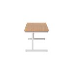 Jemini Single Rectangular Desk 1400x800x730mm Nova Oak/White KF801200