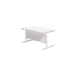 Jemini Single Rectangular Desk 1400x800x730mm White/White KF801216