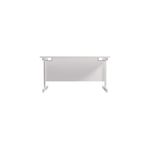 Jemini Single Rectangular Desk 1400x800x730mm White/White KF801216