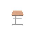Jemini Single Rectangular Desk 1600x800x730mm Beech/Silver KF801241
