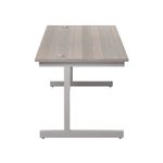 Jemini Single Rectangular Desk 1600x800x730mm Grey Oak/Silver KF801257