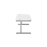 Jemini Single Rectangular Desk 1600x800x730mm White/Silver KF801279