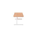 Jemini Single Rectangular Desk 1600x800x730mm Beech/White KF801306