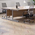 Jemini Single Rectangular Desk 1600x800x730mm Beech/White KF801306