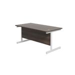 Jemini Single Rectangular Desk 1600x800x730mm Grey Oak/White KF801312
