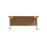 Jemini Single Rectangular Desk 1600x800x730mm Nova Oak/White KF801328