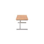 Jemini Single Rectangular Desk 1800x800x730mm Beech/Silver KF801369