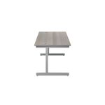 Jemini Single Rectangular Desk 1800x800x730mm Grey Oak/Silver KF801375