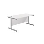 Jemini Single Rectangular Desk 1800x800x730mm White/Silver KF801397