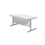 Jemini Single Rectangular Desk 1800x800x730mm White/Silver KF801397