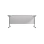 Jemini Single Rectangular Desk 1800x800x730mm White/Silver KF801397