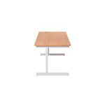 Jemini Single Rectangular Desk 1800x800x730mm Beech/White KF801424
