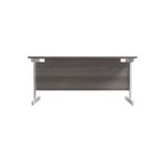 Jemini Single Rectangular Desk 1800x800x730mm Grey Oak/White KF801437