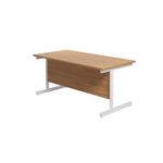 Jemini Single Rectangular Desk 1800x800x730mm Nova Oak/White KF801443