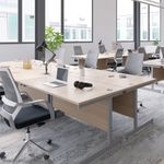 Jemini Radial Left Hand Cantilever Desk 1600x1200x730mm Beech/Silver KF801721