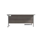 Jemini Radial Left Hand Cantilever Desk 1600x1200x730mm Grey Oak/Silver KF801734