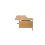 Jemini Radial Left Hand Cantilever Desk 1600x1200x730mm Nova Oak/Silver KF801740