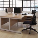 Jemini Radial Left Hand Cantilever Desk 1600x1200x730mm Nova Oak/Silver KF801740