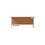Jemini Radial Right Hand Cantilever Desk 1600x1200x730mm Beech/Silver KF801784