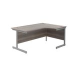 Jemini Radial Right Hand Cantilever Desk 1600x1200x730mm Grey Oak/Silver KF801790