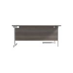 Jemini Radial Left Hand Cantilever Desk 1600x1200x730mm Grey Oak/White KF801852