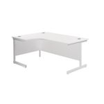 Jemini Radial Left Hand Cantilever Desk 1600x1200x730mm Nova Oak/White KF801874