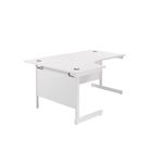 Jemini Radial Left Hand Cantilever Desk 1600x1200x730mm Nova Oak/White KF801874