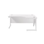 Jemini Radial Right Hand Cantilever Desk 1600x1200x730mm White/White KF801936