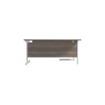 Jemini Radial Left Hand Cantilever Desk 1800x1200x730mm Grey Oak/White KF802095