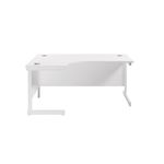 Jemini Radial Left Hand Cantilever Desk 1800x1200x730mm White/White KF802116