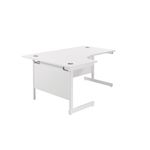 Jemini Radial Left Hand Cantilever Desk 1800x1200x730mm White/White KF802116