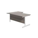 Jemini Radial Right Hand Cantilever Desk 1800x1200x730mm Grey Oak KF802157