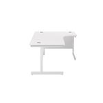 Jemini Radial Right Hand Cantilever Desk 1800x1200x730mm White/White KF802179