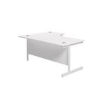Jemini Radial Right Hand Cantilever Desk 1800x1200x730mm White/White KF802179