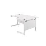 Jemini Radial Right Hand Cantilever Desk 1800x1200x730mm White/White KF802179