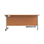 First Radial Left Hand Desk 1600x1200x730mm Beech/Silver KF803010