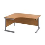 First Radial Left Hand Desk 1600x1200x730mm Nova Oak/Silver KF803027