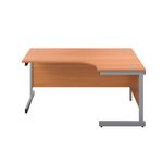 First Radial Right Hand Desk 1600x1200x730mm Beech/Silver KF803041