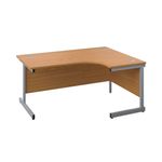 First Radial Right Hand Desk 1600x1200x730mm Nova Oak/Silver KF803058