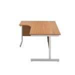 First Radial Left Hand Desk 1600x1200x730mm Nova Oak/White KF803089