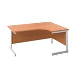 First Radial Right Hand Desk 1600x1200x730mm Beech/White KF803102