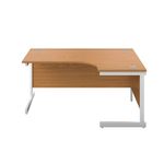 First Radial Right Hand Desk 1600x1200x730mm Nova Oak/White KF803119