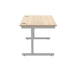 Astin Rectangular Single Upright Cantilever Desk 1200x800x730mm Canadian Oak/Silver KF803158