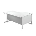 First Radial Left Hand Desk 1800x1200x730mm White/White KF803218