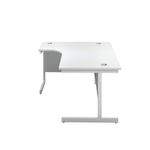 First Radial Left Hand Desk 1800x1200x730mm White/White KF803218