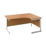 First Radial Right Hand Desk 1800x1200x730mm Nova Oak/White KF803232