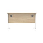 Astin Rectangular Single Upright Cantilever Desk 1200x600x730mm Canadian Oak/Arctic White KF803307